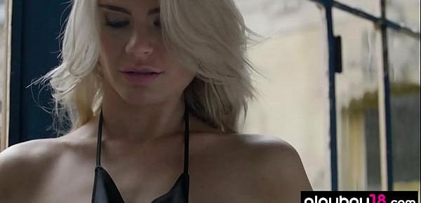  Classy blonde MILF beauty Miky Muse presenting her amazing natural tits